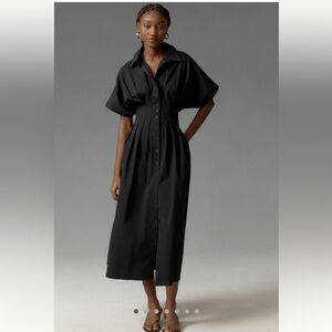 Anthropologie Black Midi Dress